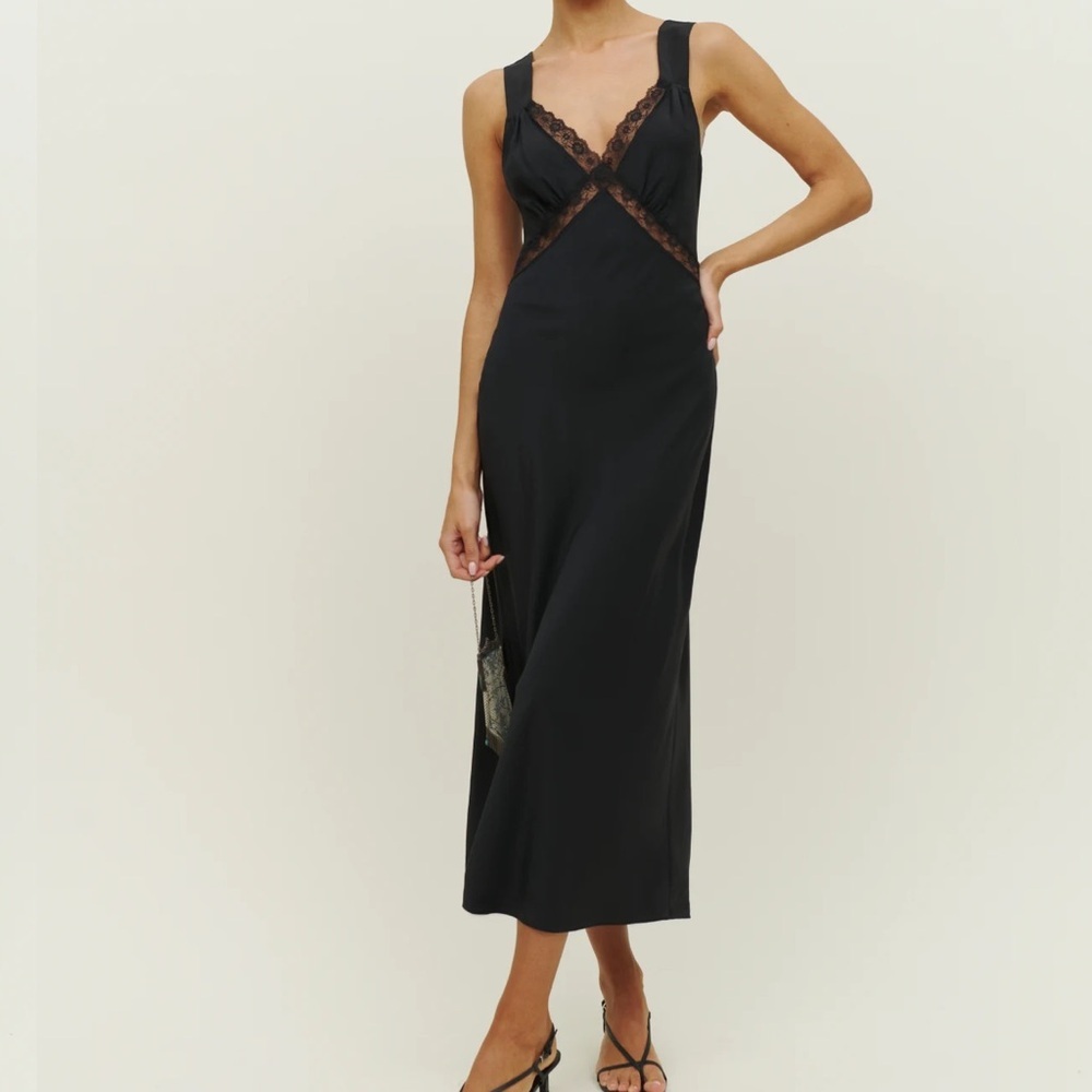 NWOT Reformation Provence Dress Black🖤 - Picture 2 of 7